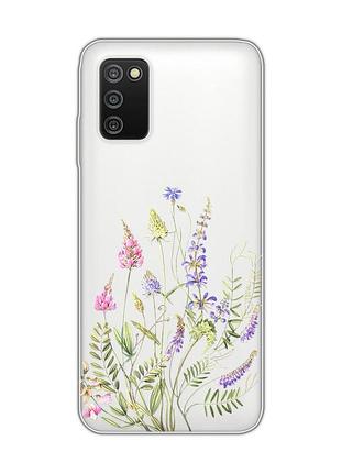 Прозрачный чехол на samsung galaxy a03s :: цветочная идиллия (принт 382)