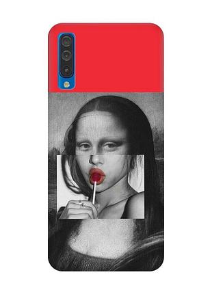 Матовий червоний чохол на samsung galaxy a50 (2019) a505/a30s :: сучасна мона ліза (принт 351)