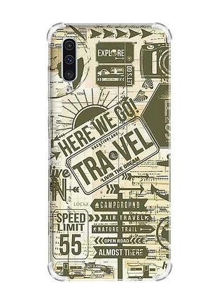 Чехол с утолщёнными углами на samsung galaxy а50 (2019) а505 :: путешествия (принт 324)