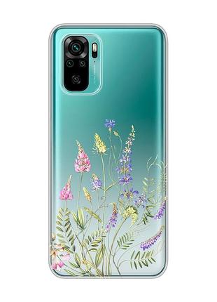 Прозрачный чехол на xiaomi redmi note 10 / note 10s :: цветочная идиллия (принт 382)