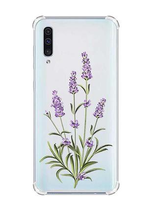 Чохол з потовщеними кутами на samsung galaxy а50 (2019) а505 :: гілочки лаванди (принт 266)