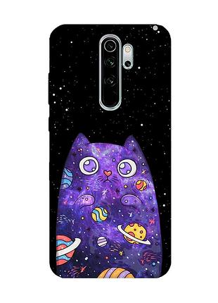 Чохол на xiaomi redmi note 8 pro :: фіолетова кішка (принт 361)