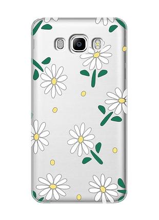 Прозрачный чехол на samsung galaxy j7(2016) j710 :: ромашки (принт 368)