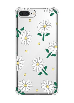 Чохол з потовщеними кутами на iphone 7 plus/ 8 plus :: ромашки (принт 368)