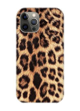 Матовый чехол на iphone 12 pro max :: леопардовый дизайн (принт 383)