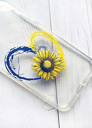 Прозорий чохол на iphone 7 plus/8 plus :: серце з соняхом. україна (принт 260) 3