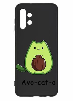 Матовий чорний чохол на samsung galaxy a13 4g :: котик авокадо (принт 306)