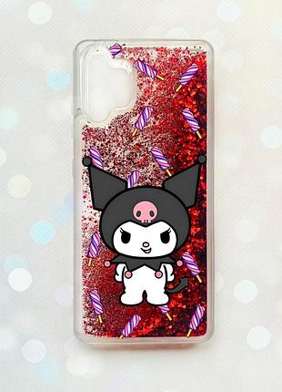 Чохол з плаваючими блискітками samsung galaxy a32 червоний куромі (принт 390)