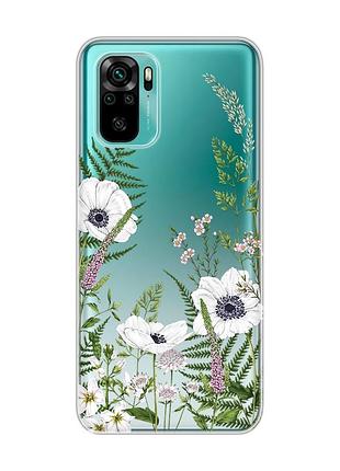 Прозрачный чехол на xiaomi redmi note 10 / note 10s :: цветы полевые (принт 363)
