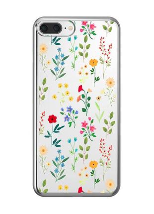 Прозорий чохол на iphone 7 plus/8 plus :: квітковий фон (принт 269)