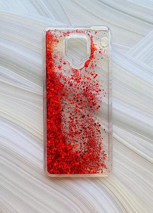 Чехол с плавающими блестками на xiaomi redmi note 9 pro/note 9s/note 9 pro max красный