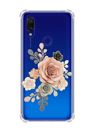 Чехол с утолщёнными углами на xiaomi redmi 7 :: розы /принт 275/