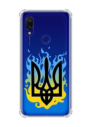 Чохол з потовщеними кутами на xiaomi redmi 7 :: тризуб полум'я /принт 257/