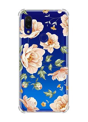 Чехол с утолщёнными углами на xiaomi redmi 7 :: цветы пастельные /принт 277/