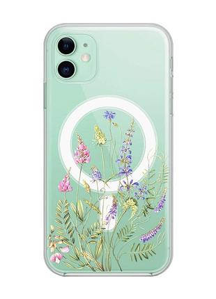 Магнітний чохол на iphone 11 із підтримкою magsafe :: квіткова ідилія (принт 382)