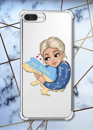 Чехол с утолщёнными углами на iphone 7 plus/8 plus :: моя украина (принт 24)