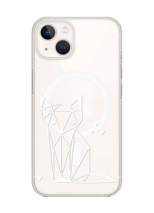 Магнитный чехол на iphone 15 plus с поддержкой magsafe :: лиса (принт 127)