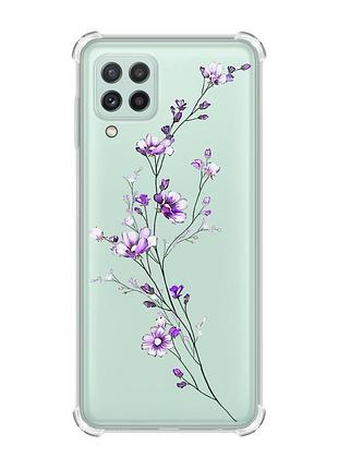 Чохол з потовщеними кутами на samsung galaxy a22 4g/m32/m22 :: гілочка квітів (принт 278)