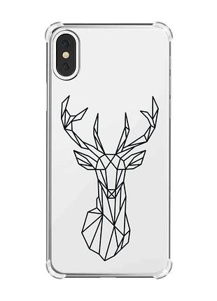Чохол з потовщеними кутами на iphone x/xs :: олень (принт 128)