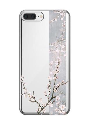Прозрачный чехол на iphone 7 plus/8 plus :: цветущая сакура (принт 285)