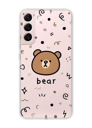 Прозрачный чехол на samsung galaxy s22 :: мишка (принт 76)