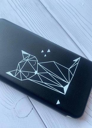 Чехол-книжка с рисунком для xiaomi redmi note 9/10x чёрный :: лиса (принт 127) 2