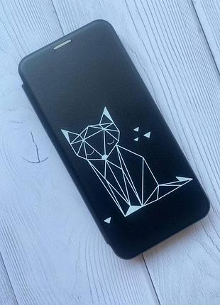 Чехол-книжка с рисунком для xiaomi redmi note 9/10x чёрный :: лиса (принт 127) 3