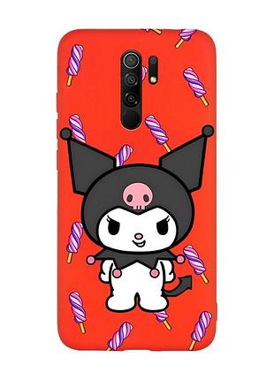 Матовый красный чехол на xiaomi redmi note 8 pro куроми (принт 390)