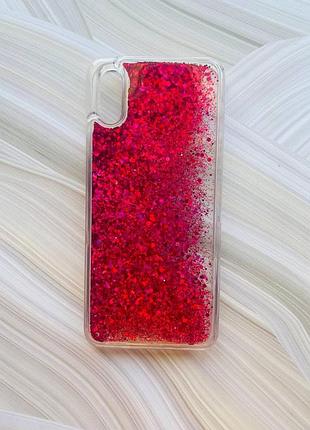 Чехол с плавающими блестками на xiaomi redmi 9a розовый