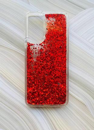 Чехол с плавающими блестками на xiaomi redmi note 11 красный