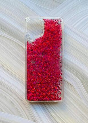 Силиконовый чехол с плавающими блестками на samsung galaxy a22 4g/m22/m32 розовый