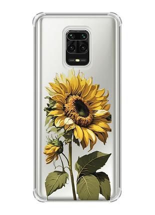 Чохол з потовщеними кутами на xiaomi redmi note 9 pro/ 9s/ 9 pro max :: соняшник (принт 274)