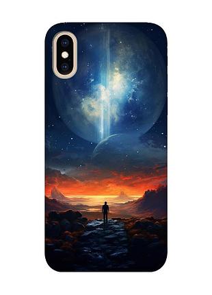 Чохол з бірюзовими боками на iphone xs max :: космос (принт 247)