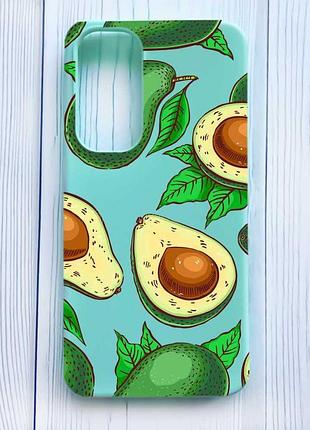 Матовий бірюзовий чохол на samsung galaxy s24 fe фон авокадо (принт 308)