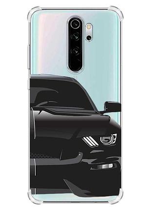 Чехол с утолщёнными углами на xiaomi redmi note 8 pro :: авто чёрное (принт 232)