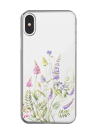 Прозорий чохол на iphone x / xs :: квіткова ідилія (принт 382)