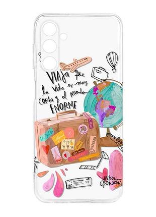 Прозорий силіконовий чохол на samsung galaxy m14 :: настрій подорожувати (принт 329)