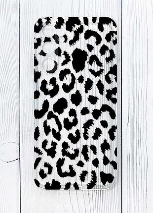 Прозрачный чехол на samsung galaxy s24 fe леопардовый принт (принт 374)