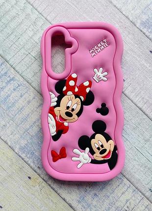 Чехол силиконовый 3d case для samsung galaxy a25 (a256) микки маус и минни