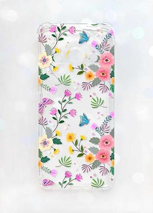 Чехол с утолщёнными углами на xiaomi redmi a3 :: цветочный фон (принт 369)