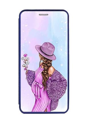 Чехол-книжка с рисунком для samsung a55 (a556) синий :: в ожидании девочки (принт 223)