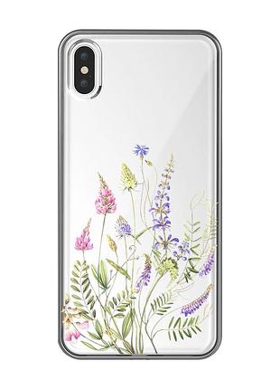 Прозрачный чехол на iphone xs max :: цветочная идиллия (принт 382)