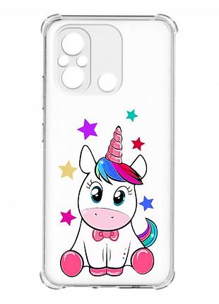 Чохол з потовщеними кутами на xiaomi redmi 12c :: єдиноріг (принт 102)