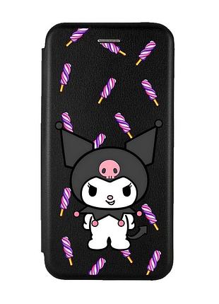 Чехол-книжка черный с рисунком на samsung galaxy a50 (2019) a505/a30s куроми (принт 390)