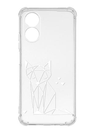 Чехол с утолщёнными углами на oppo a17 :: лиса (принт 127)