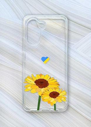 Прозрачный чехол на realme c33 :: желтые цветы (принт 364)