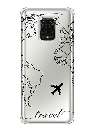 Чохол з потовщеними кутами на xiaomi redmi note 9 pro/ 9s/ 9 pro max :: карта. контур (принт 330)