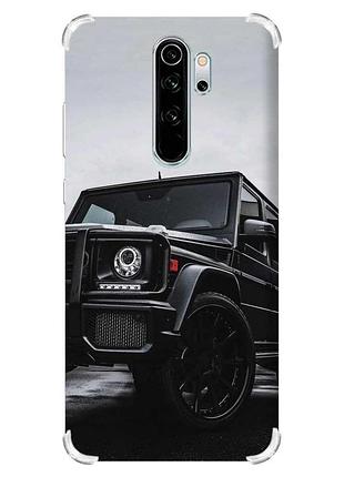 Чохол з потовщеними кутами на xiaomi redmi note 8 pro :: авто чорне (принт 234)