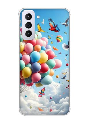 Чехол с утолщёнными углами на samsung galaxy s21 plus :: воздушные шарики (принт 365)
