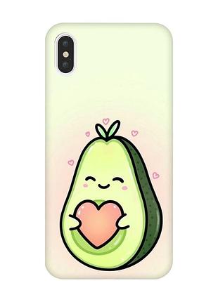 Чехол на iphone xs max :: кавай авокадо с сердечком (принт 310)